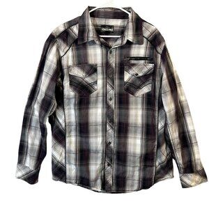 Rebel & Soul Men's Size XL Plaid Multicolor Long Sleeve Button Up Shirt EUC